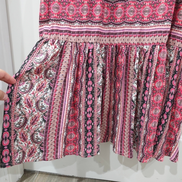 LE SALTY LABEL Bohemian Red Maxi Wrap Beach Cover Vacation Dress, Cover Up, L - Picture 12 of 14